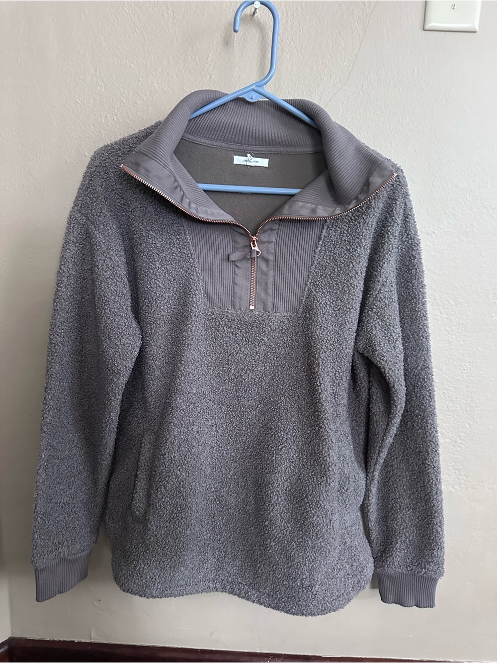 Maurices women Heather Gray Sherpa Zip Pullover